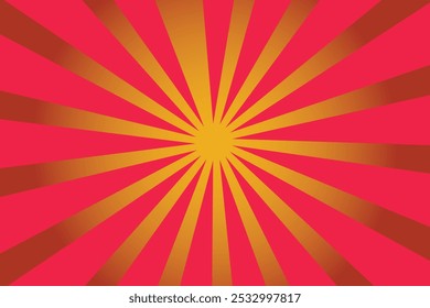 Red and orange sunbeam with rays, centered on a background