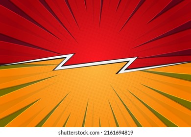 Fondo de comic rojo y naranja para la explosión del sol