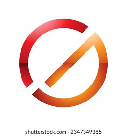 Red and Orange Thin Round Glossy Letter G Icon on a White Background