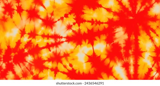 Tinta roja y naranja del tinte del lazo, fondo abstracto colorido del patrón del tinte del lazo. Tie Dye nubes de dos tonos . Cepillo de batik abstracto sin costuras y diseño de patrón de repetición