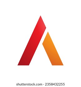 Red and Orange Trapezium Shaped Letter A Icon on a White Background