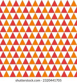 Red and orange triangle pattern background. Triangle pattern background. Triangle background. Seamless pattern. for backdrop, decoration, Gift wrapping
