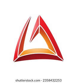 Red and Orange Triangular Spiral Letter A Icon on a White Background