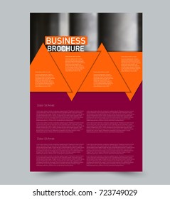 Red and orange vector flyer template. Abstract brochure design. Annual report cover background. For business, education, advertisement. Editable illustration.