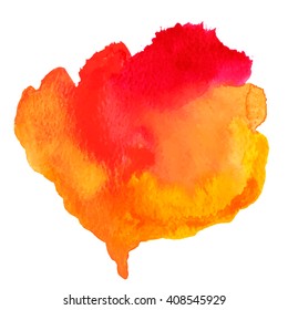 Red And Orange Watercolor Vector Background.