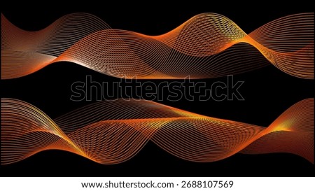 Red orange wave 3d luxury vector. Neon light skin texture, fire smoke swirls, sound swoosh design flow trail. Speed data flow lines, dynamic futuristic concept