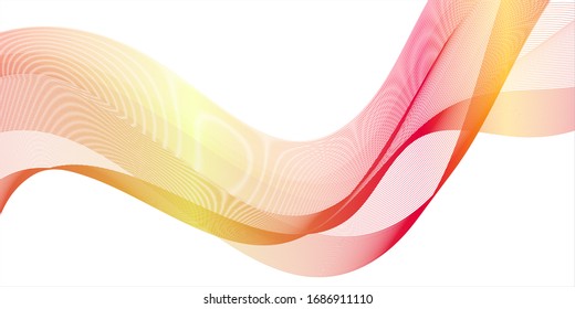 Red and orange wave ,abstract colorful effect isolated on white background