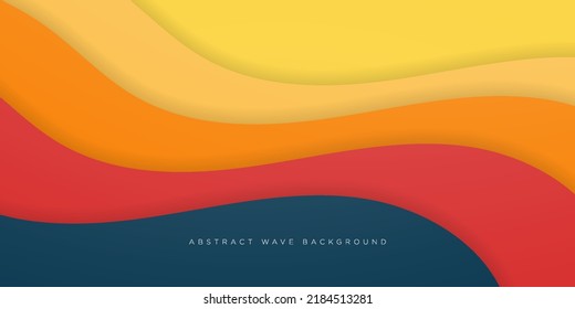 red and orange wave. Abstract paper cut. Abstract colorful waves. Wavy banners. Color geometric form. Wave paper cut. Map line of topography. Map mockup infographics. Eps10 Vector illustration