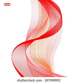 red orange wave line on white background vector