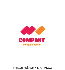 Red orange wave professional logo