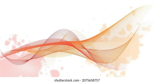 Red orange waves abstract background