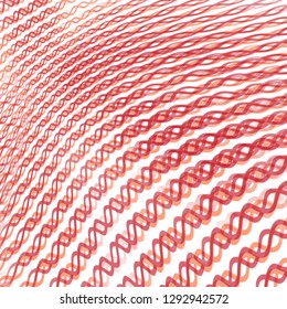 red and orange wavy chain ropes background pattern, vector illustration