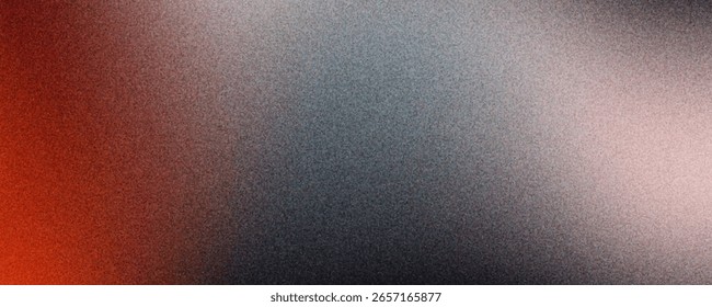 Manchas iluminadas brancas vermelhas em preto, fundo gradiente de cor granulado, efeito de textura de ruído, espaço de cópia