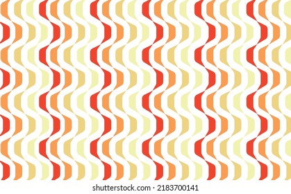 Red, orange, yellow and beige colored artistic vertical curvy zig zag pattern. Suitable for wallpaper, fabric, card, and banner.