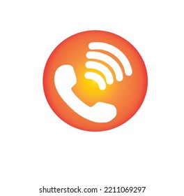 Red, orange and yellow Color mobile phone or call icon , Vector Illustration