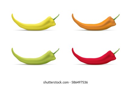 Red Orange Yellow Green Banana Pepper