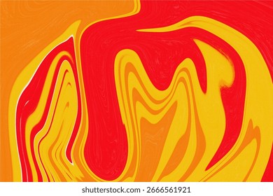 Vermelho, laranja e amarelo se fundem em um padrão semelhante ao magma fluente.