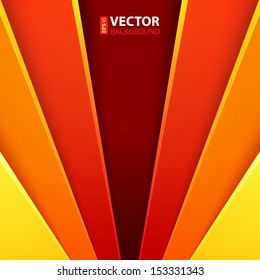 Red, orange and yellow paper layers abstract vector background. RGB EPS 10 vector illustration