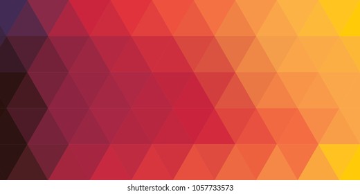 Red, orange, yellow triangle, abstract geometric textured polygonal background vector