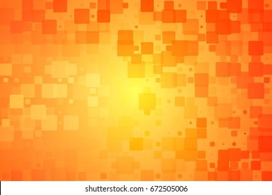 Red orange yellow vector abstract glowing background with random sizes rounded corners tiles 