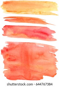 Red orange and yellow watercolor strokes vector