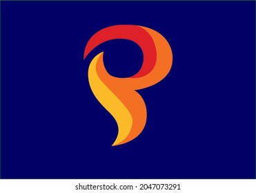 
red, orange and yellowcolor of P initial logo design