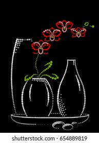 Red orchid in a vase ?2