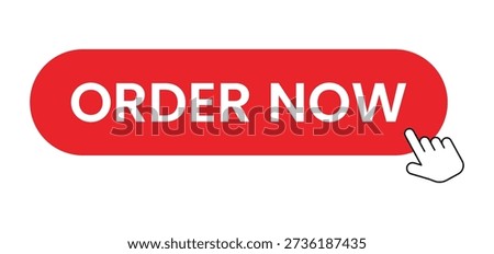 A red 'order now' button with a hand cursor suggesting immediate purchase or action.