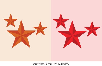 Ícone de estrela vermelha e laranja, ícone de estrela dourada, classificação de estrelas, ícone de estrela isolado png ou ícone plano favorito para aplicativos e sites.