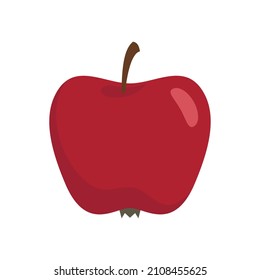 Red organic apple icon. Flat illustration of red organic apple vector icon isolated on white background