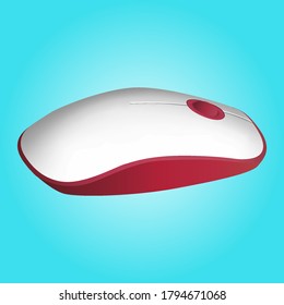 Red organomic wireless computer mouse