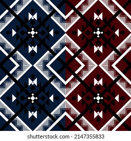 Patrón rojo oriental sin costura tela tradicional tailandesa fondo nativa Diseño para alfombras, papel pintado, ropa, envoltura, batik, tela, seda,Estilo de bordado de ilustración vectorial