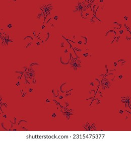 Fondo de patrón sin costuras de Floral Oriental Rojo para textiles de moda, gráficos, antecedentes y artesanías