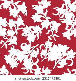 Red Oriental Floral seamless pattern background for fashion textiles, graphics, backgrounds and crafts