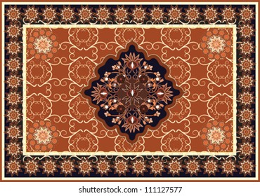 Red oriental vector carpet