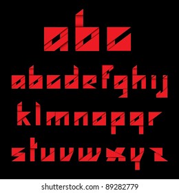 Red Origami alphabet