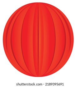 Balón de origami rojo. ilustración vectorial