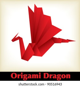 Red Origami Dragon