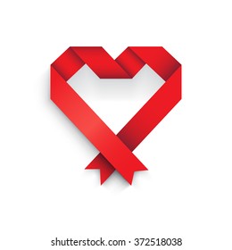 Red origami heart
