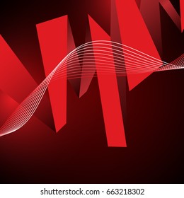 Red origami on the dark background