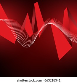 Red origami on the dark background
