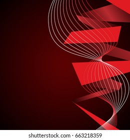 Red origami on the dark background