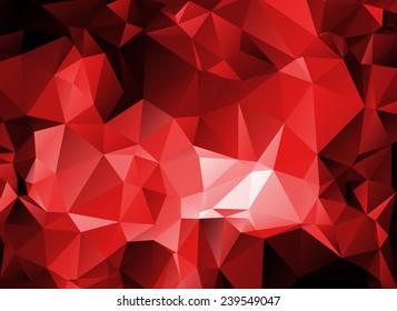 red origami triangle abstract geometric stained-glass window vector