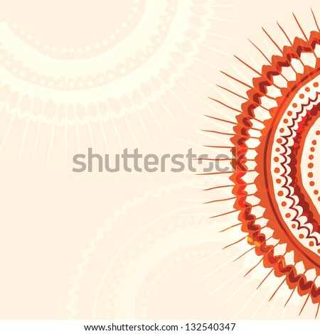 Red ornament background, ?alf of mandala