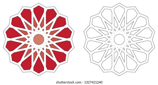 red ornament Islamic Arabic