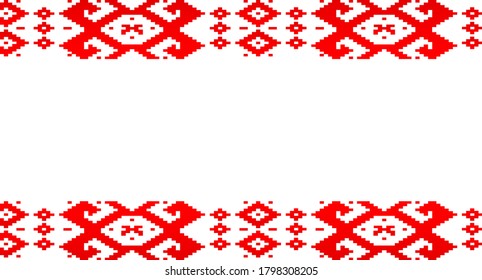 Red ornament isolated on a white background. Traditional ornament of Belarusian culture and history. Vector illustration