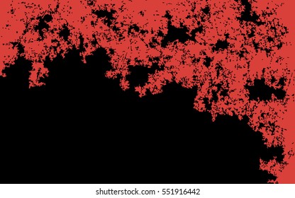 red ornament. orange pattern. grunge texture. black background. vector illustration