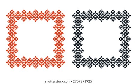 Red ornament Russian style. Flat illustration.