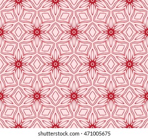 red ornament seamless vector illustration depicting an abstract floral pattern. for design, wedding invitations, textiles, presentations