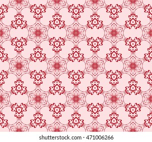red ornament seamless vector illustration depicting an abstract floral pattern. for design, wedding invitations, textiles, presentations
